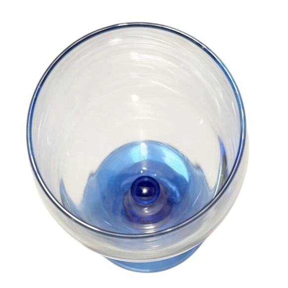 Vtg ‘00 Libbey Metropolis Mediterranean Set of 3 Cobalt Blue Ball Stem Goblets - Picture 9 of 11